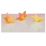 Dekorace oplatková - Květ mini 2 cm fialový, 50 ks