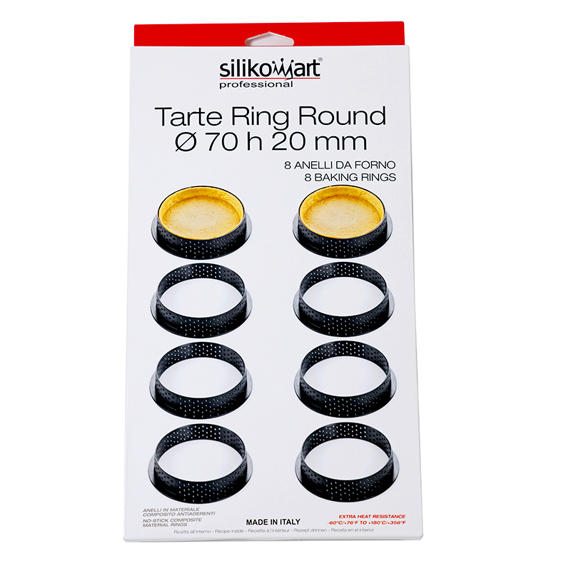 Silikomart Forma na tartaletky kulatá 70 mm 8 ks TARTE RING ROUND Ø 70