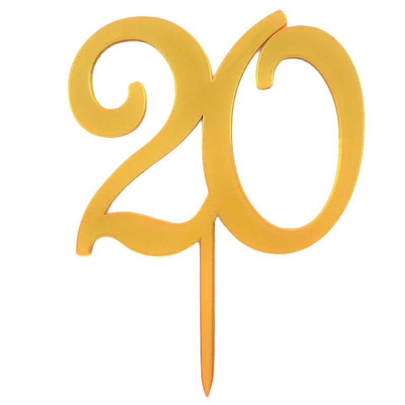 Zápich Číslice 20 Zlatá 10 cm