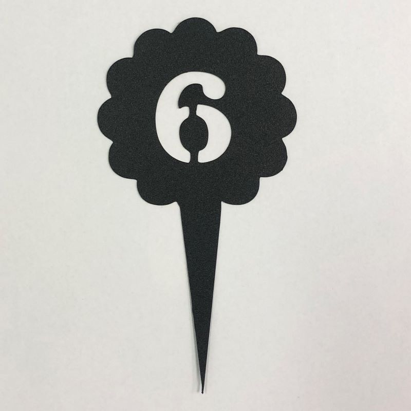 Zápich Číslo, černá, kruh č. 6