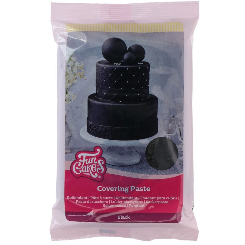 FunCakes Potahovací fondánová hmota Černá 500g