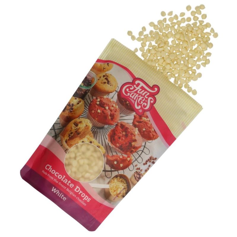 FunCakes Čokoládové pecičky na zapečení Bílé 350 g