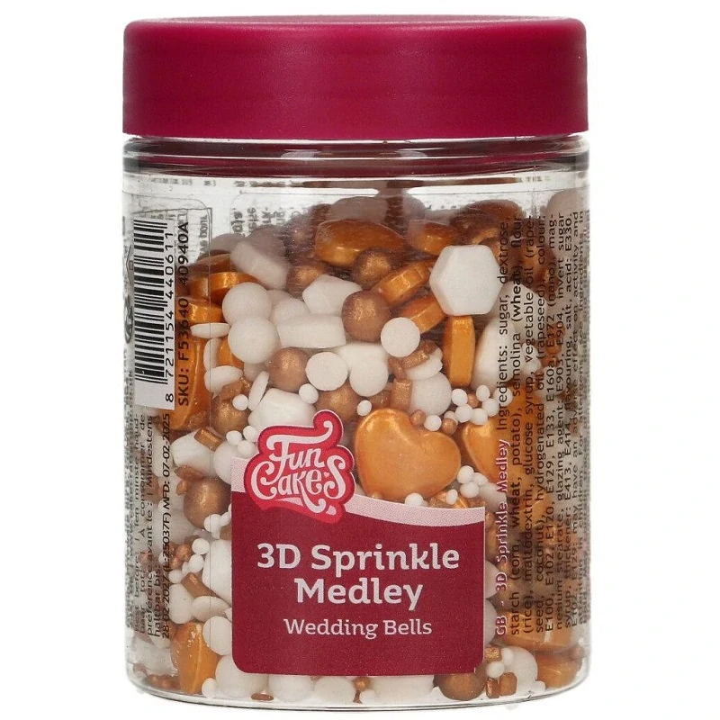 FunCakes Cukrové zdobení 3D Wedding Bells 70g