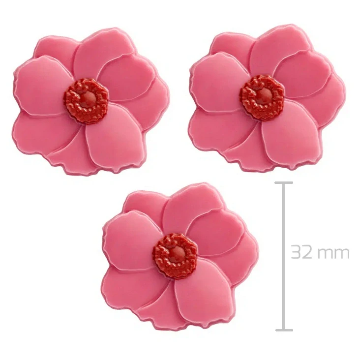Dekorace čokoládová Růžová Magnolie 12 ks