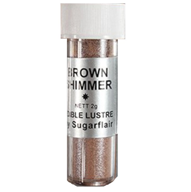 Sugarflair Jedlá prachová perleťová barva Brown Shimmer (třpytivě hnědá) TF, 2g