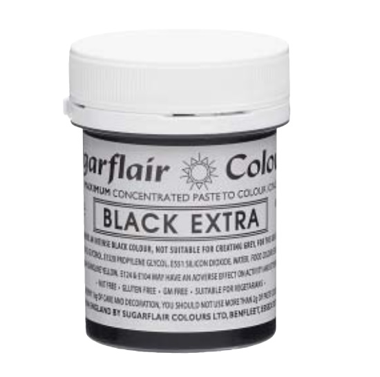 Sugarflair Extra černá pastová barva (Black extra) 42g