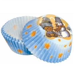 Košíčky papírové Dětské zimní motiv, 50 ks, v.30xpr.50 mm