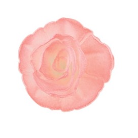 Dekorace oplatková - Růže malá 30 mm, sv.růžová 35 ks