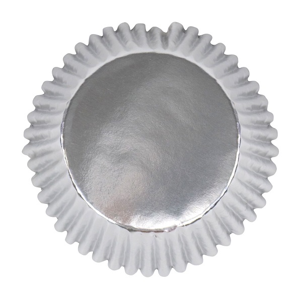 PME Košíčky papírové s fólií Stříbrné metalické v.28xpr.50mm; 30 ks