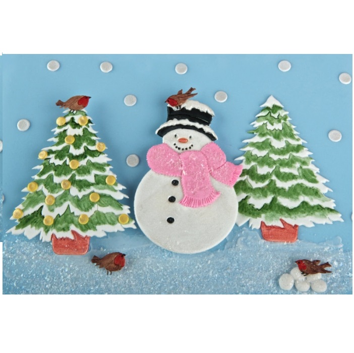 Patchwork - Velký sněhulák a stromek (Large Snowman and Tree) SLEVA