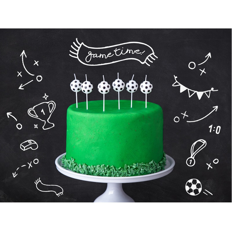 PartyDeco Svíčky fotbalové míče 6 ks