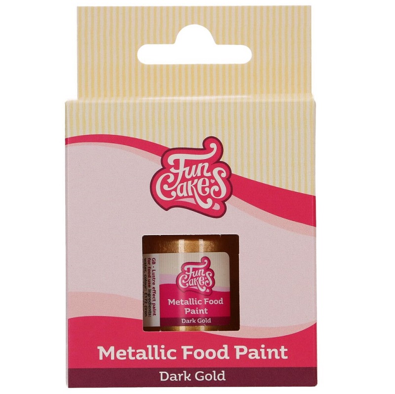 FunCakes Metalická jedlá barva Tmavě zlatá 30 ml