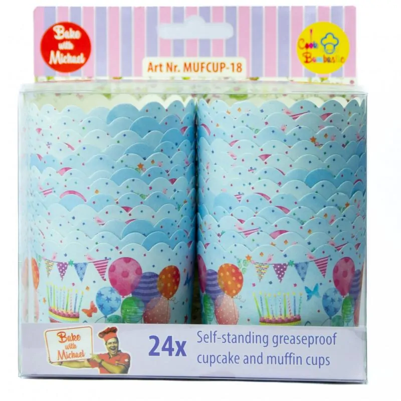 Košíčky na mufiny z pevného kartonu Barevné balónky 24 ks