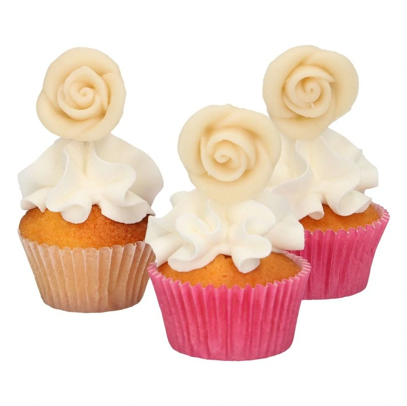 FunCakes Marcipánová dekorace Růže bílá 6 ks