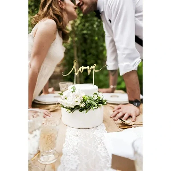 PartyDeco Zápich Love zlatý