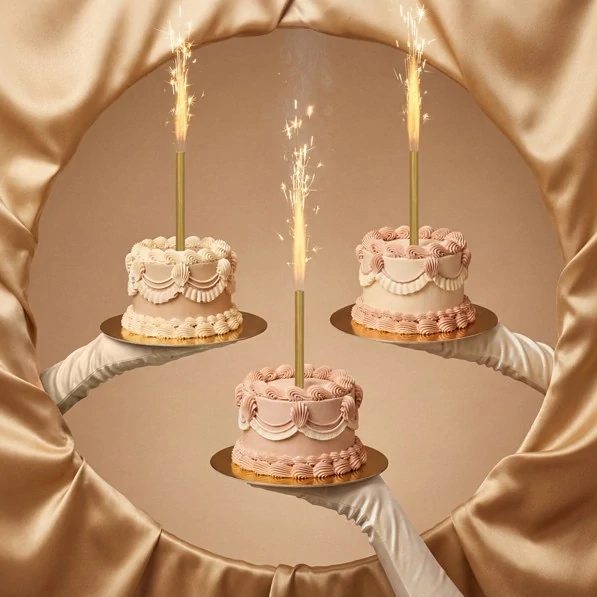 PartyDeco Dortová fontána Zlatá 18 cm 1 ks