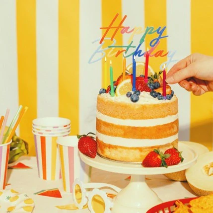 PartyDeco Zápich Happy Birthday mix barev