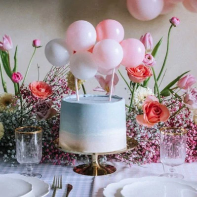 PartyDeco Zápich Balónky Růžové 29 cm