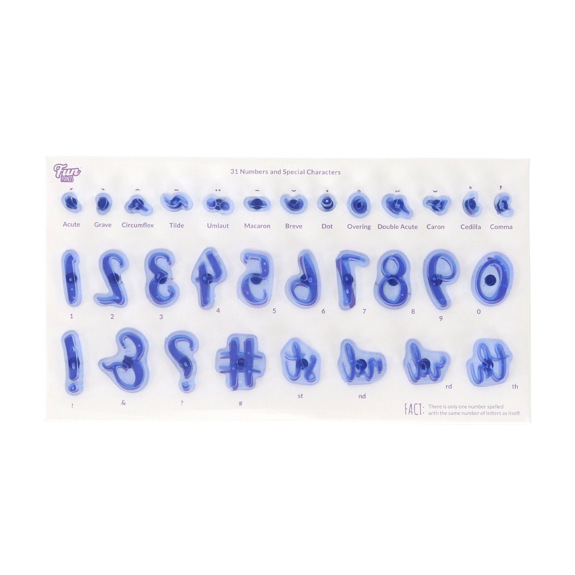 PME Číslice a znaky Razítka Fun Font Sada 1