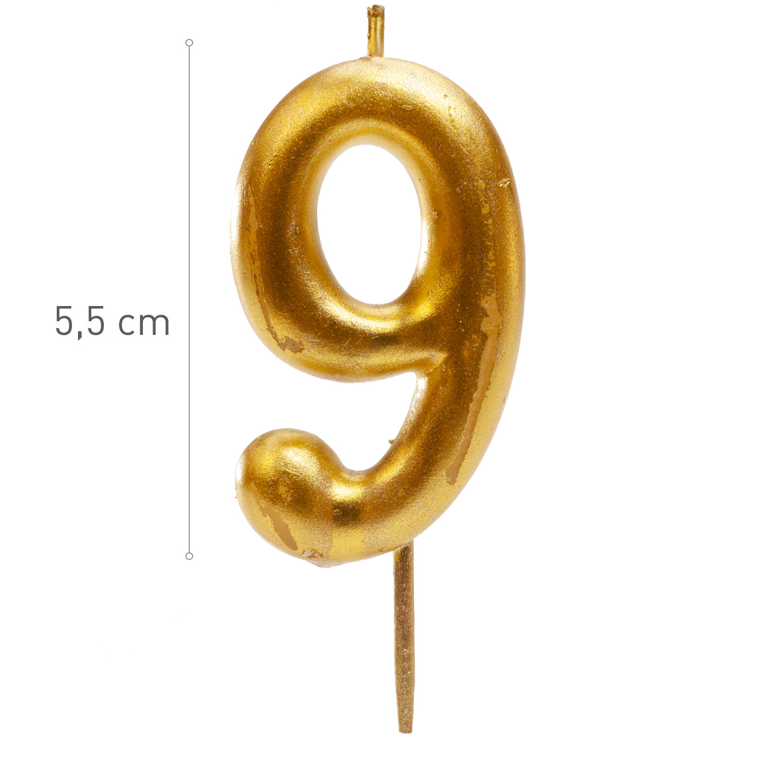 Dekora Dortová svíčka č.9 Zlatá