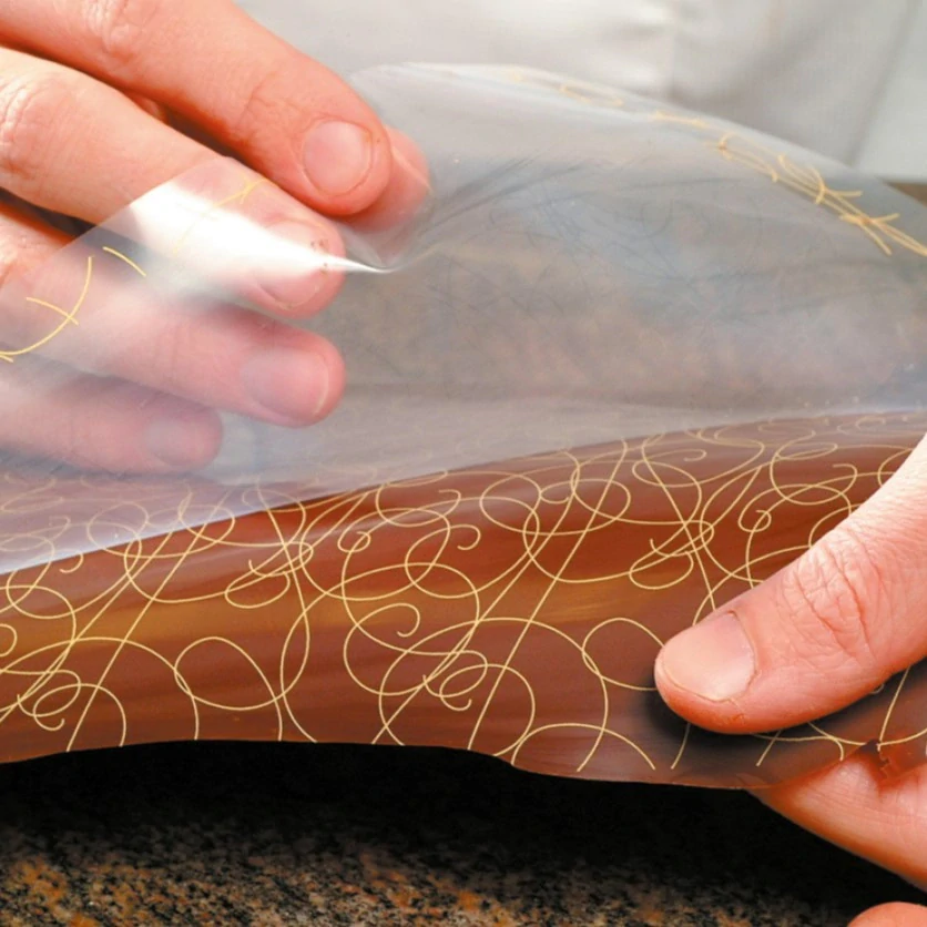 Folie na čokoládu Červené kytičky