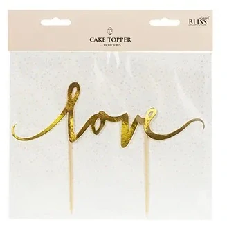 PartyDeco Zápich Love zlatý