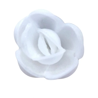 Dekorace oplatková -  Růže poupě, bílá, 5 ks