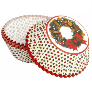 Košíčky papírové Vánoční motiv, 50 ks, v.30xpr.50 mm