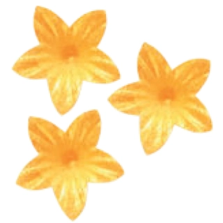 Dekorace oplatková - Květ mini 2 cm zlatý, 50 ks