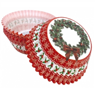 Košíčky papírové Vánoční motiv, 50 ks, v.30xpr.50 mm
