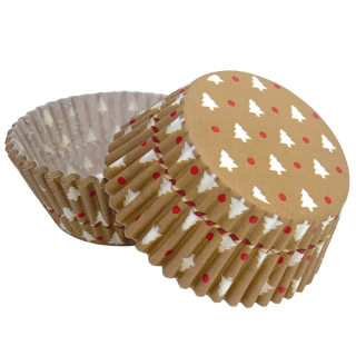 Košíčky papírové Vánoční motiv, 50 ks, v.30xpr.50 mm