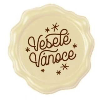 Dekorace čokoládová Veselé vánoce Pečeť 12 ks