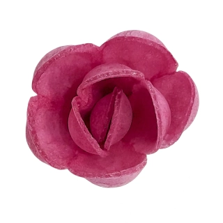 Dekorace oplatková - Růže poupě, fialová, 5 ks