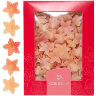 Dekorace oplatková - Květ mini 2 cm Růžové ombré 400 ks