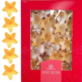 Dekorace oplatková - Květ mini 2 cm zlatý, 400 ks