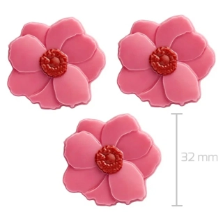 Dekorace čokoládová Růžová Magnolie 12 ks